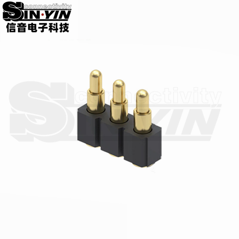 3Pin单排Pogo Pin弹簧针连接器｜适合小型设备、便携终端和空间受限的单列触点连接