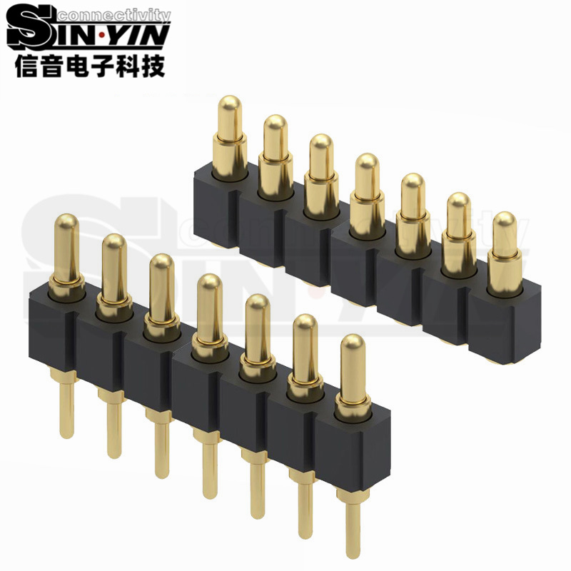7Pin单排Pogo Pin弹簧针连接器｜适合小型设备、便携终端和空间受限的单列触点连接