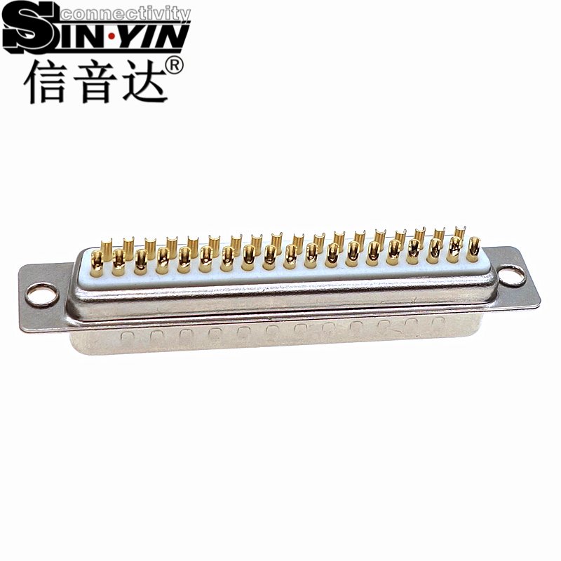 SYCDB37M 37Pin DB37 D-SUB公座 180°直插｜适合工业控制、机柜接口和多路信号汇接，直插方向适合常规PCB布局和标准化装配