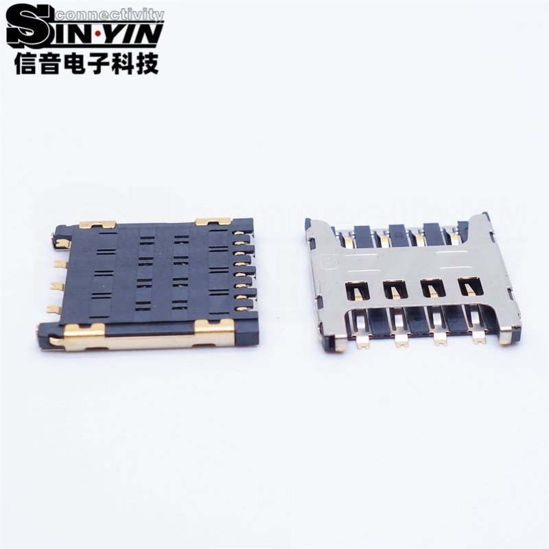 SIM卡座 8Pin 贴片安装｜移动通信终端、数据采集设备和嵌入式通信模块卡槽接口-2