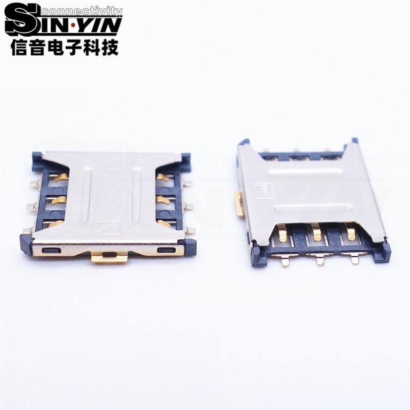 Micro SIM卡座 6Pin 贴片安装｜物联网终端、可穿戴设备和小型通信模组卡槽接口-6