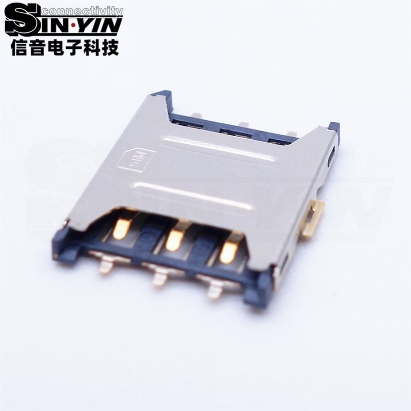 Micro SIM卡座 6Pin 贴片安装｜物联网终端、可穿戴设备和小型通信模组卡槽接口