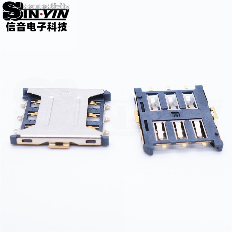 Micro SIM卡座 6Pin 贴片安装｜物联网终端、可穿戴设备和小型通信模组卡槽接口-5