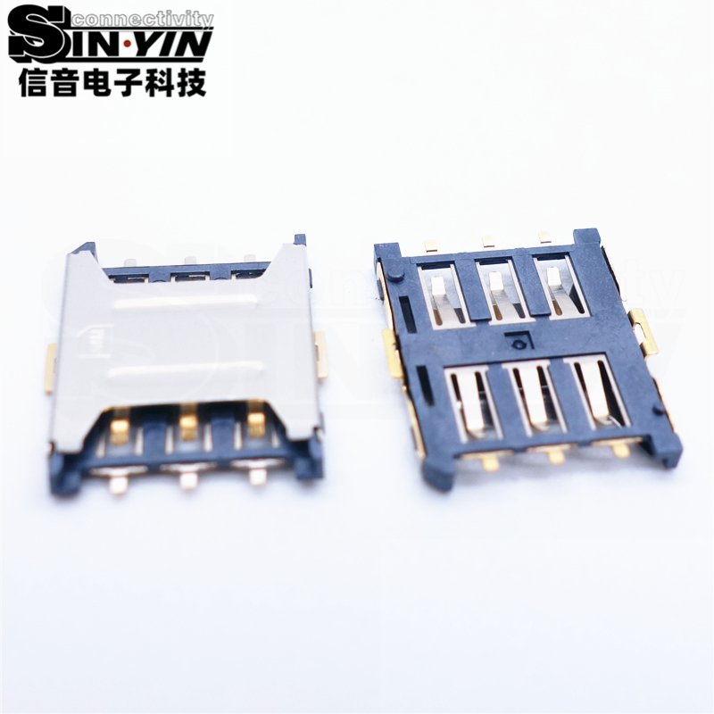 Micro SIM卡座 6Pin 贴片安装｜物联网终端、可穿戴设备和小型通信模组卡槽接口-4