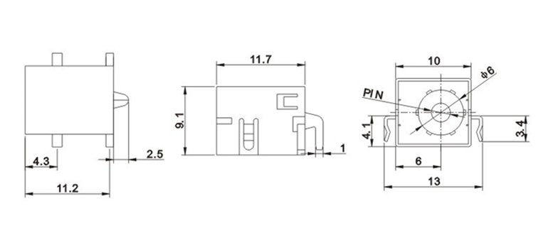 DC-511 DC电源插座 沉板安装｜低轮廓设备电源接口-6