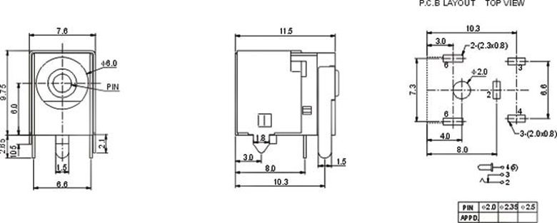 DC-082 DC电源插座 沉板安装｜低轮廓设备电源接口-9