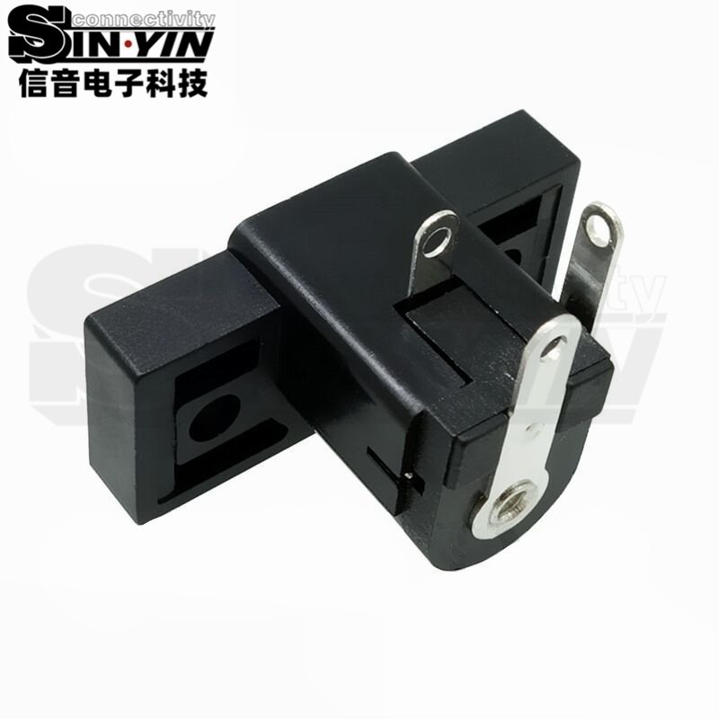 DC-020双孔前框电源插座｜23mm宽、向下出脚布局-5