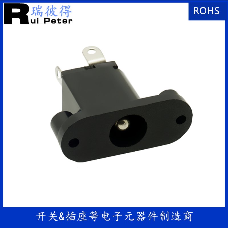 DC-018双孔法兰电源插座｜18mm孔距与后伸端子-14